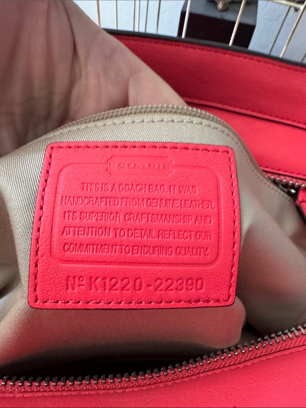 Coach Legacy Perforated Leather Candace Tote & Wallet Set- Rare Watermelon Coral - Picture 13 of 15